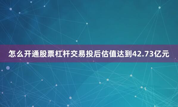 怎么开通股票杠杆交易投后估值达到42.73亿元